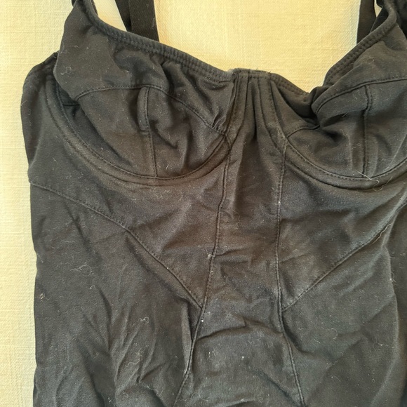 Out From Under Urban Outfitters Black Cotton Bustier Bodysuit Size Small - Picture 8 of 9
